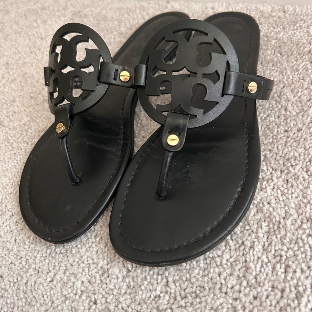 Tory Burch millers , size 9 , black leather .